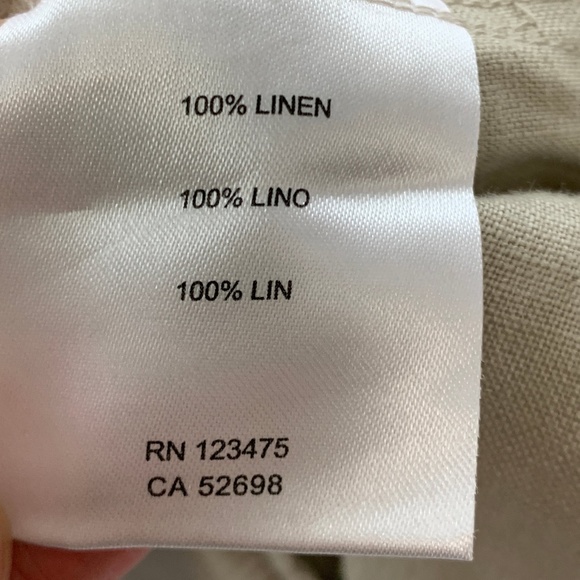 Natural Linen Pants draw string elastic wide leg lagenlook medium relaxed - Picture 9 of 11